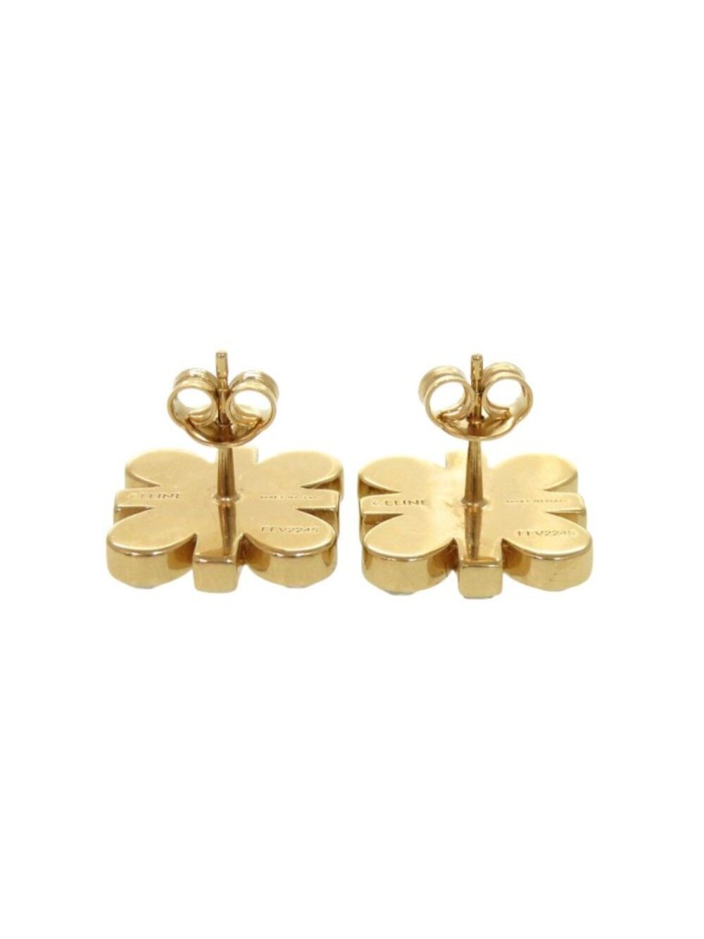 Celine Triomphe Stone Gold Earrings - Picture 2 of 2
